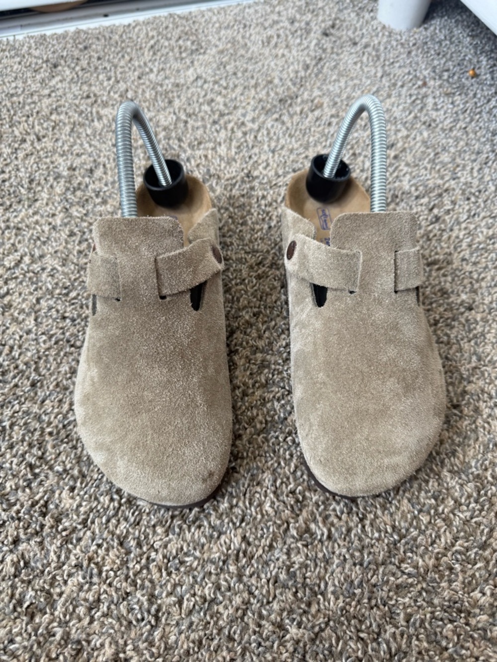Birkenstock Women's boston Suede Slip-On Clogs in Taupe